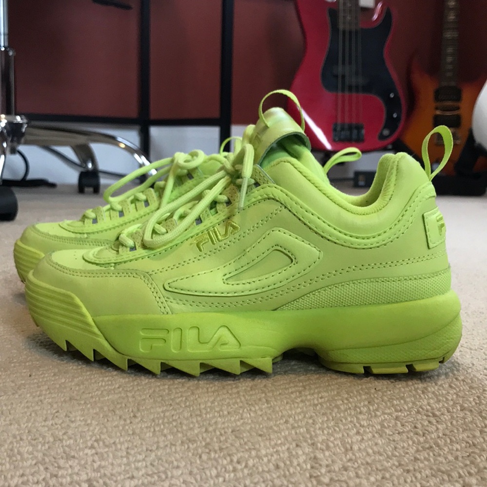 Fila Disruptor II Neon Yellow Chunky Sneakers